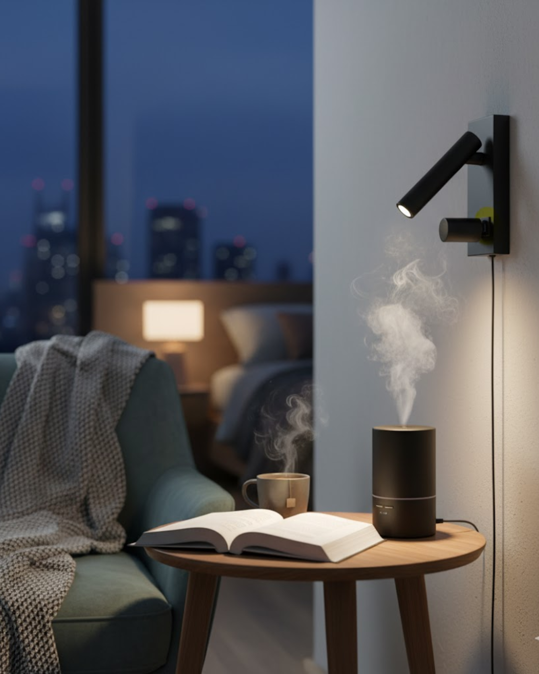Luminaria LED de Pared con Puertos USB Luz Blanca Cálida 2W Interior - ARTLITE